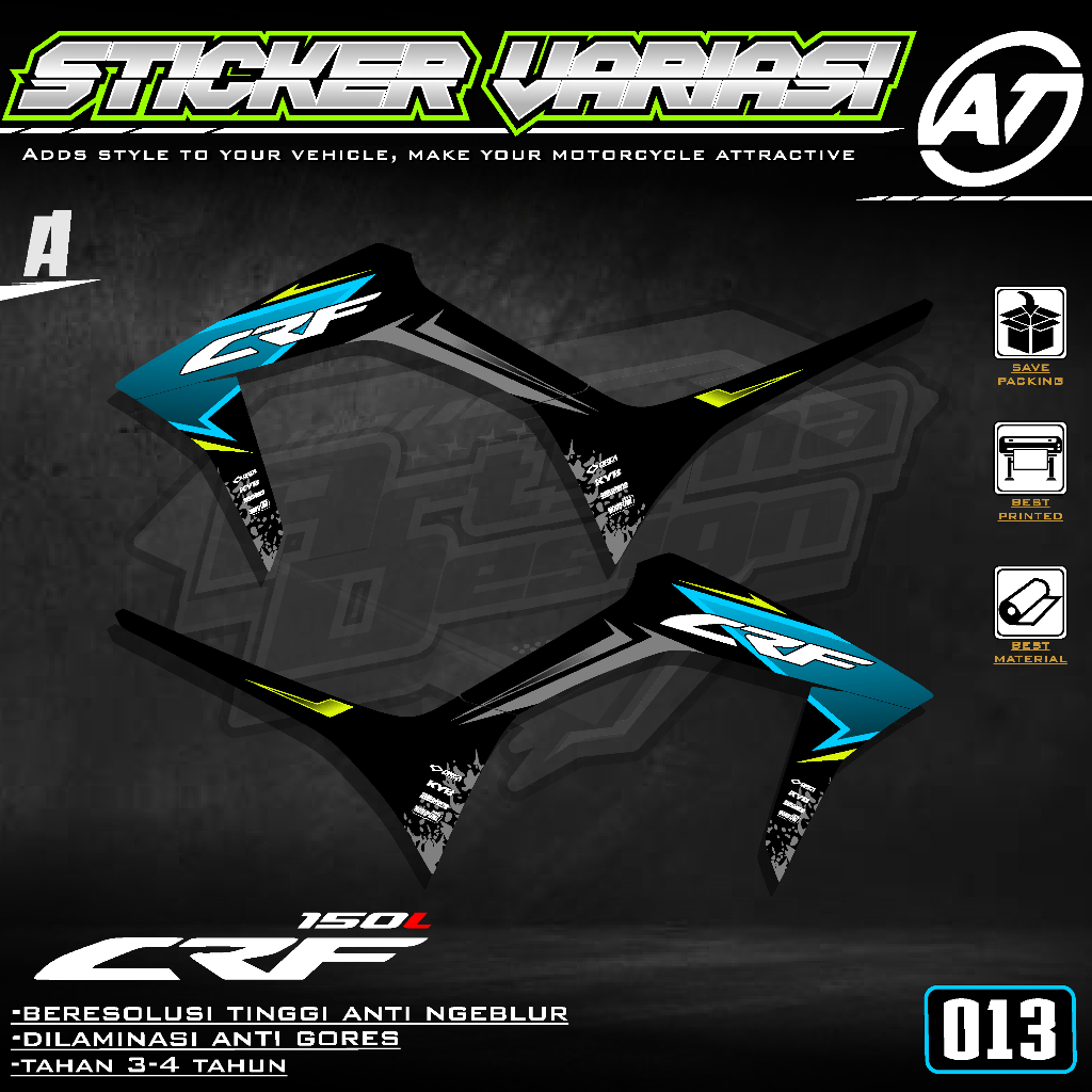 STICKER STRIPING HONDA CRF 150 L / STRIPING MODIFIKASI TERBARU ANTI PUDAR 013