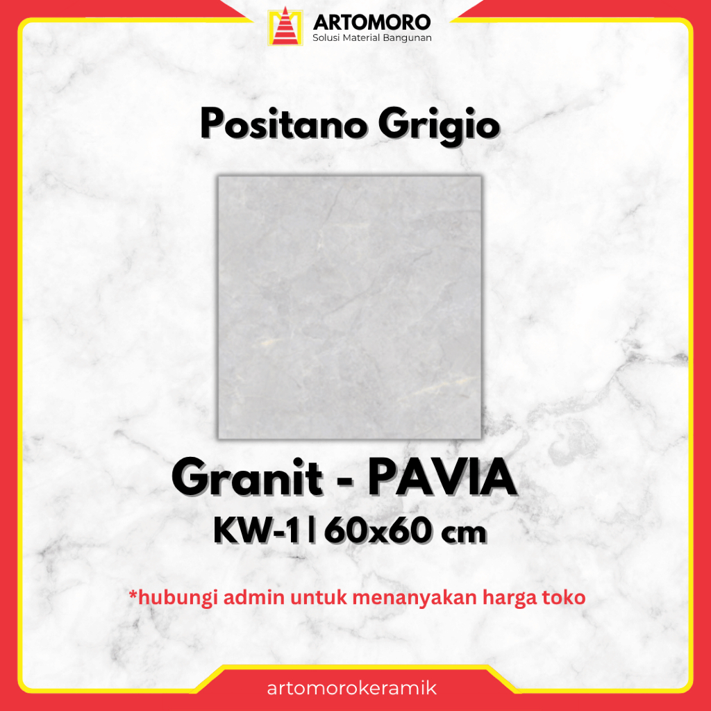 Granit 60x60 Kw1 Glossy - Pavia - Positano Grigio | Granit Motif Marble Grey | Homogenous Tile