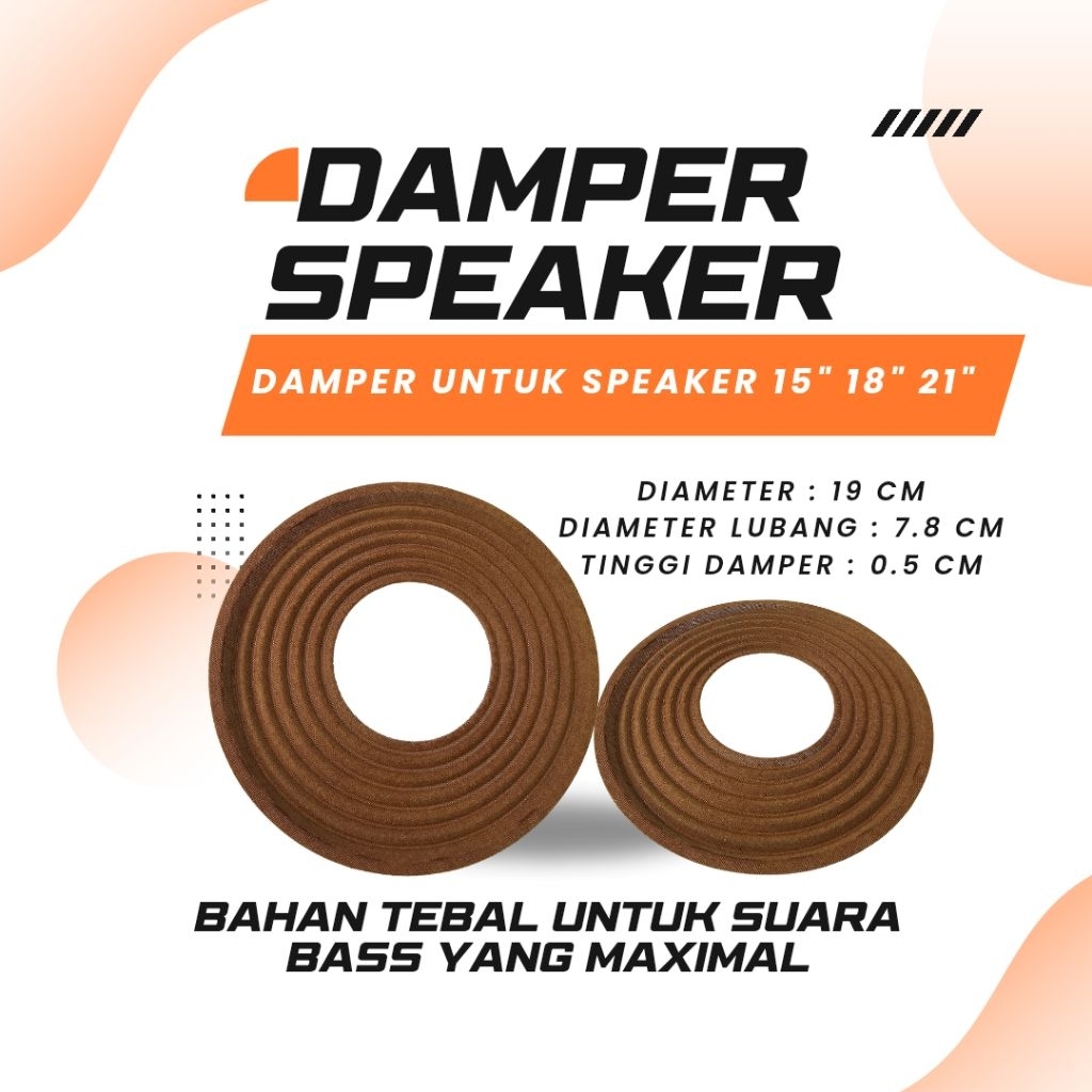 Surya Agung Damper Speaker diameter 19cm, diameter lubang 7.8 cm dumper demper bahan tebal import qu