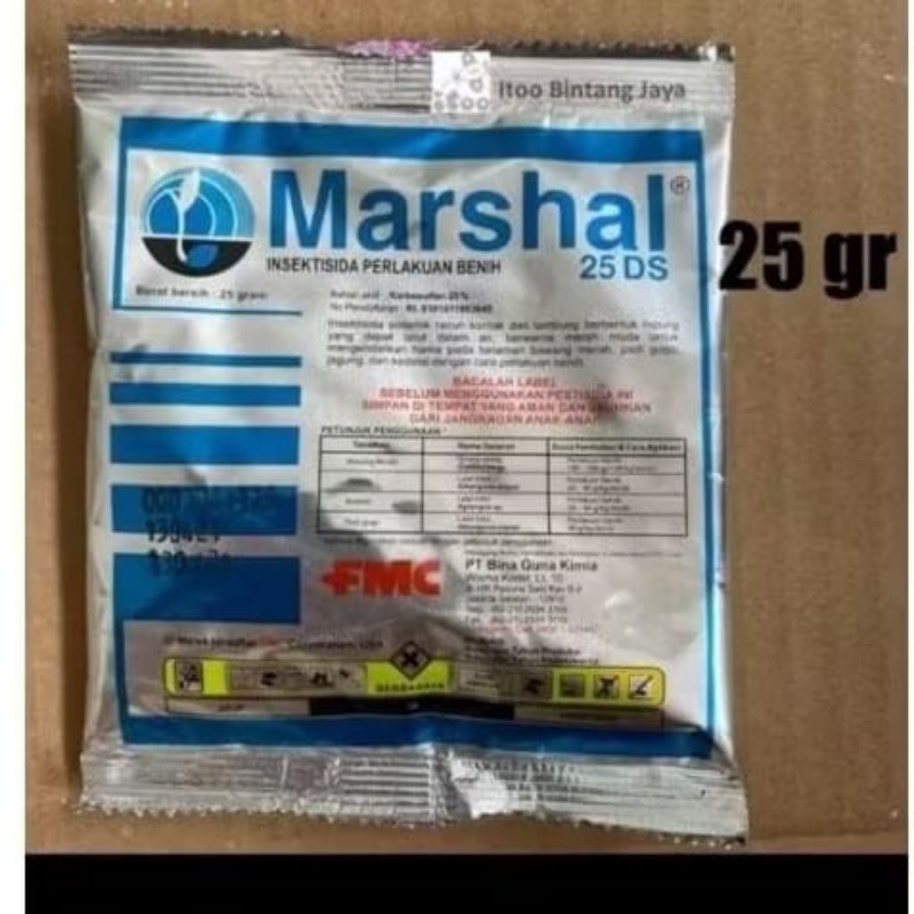 Insektisida Marshal 25 gram - Efektif untuk Perlindungan Benih, Sistemik, Bubuk Merah Muda