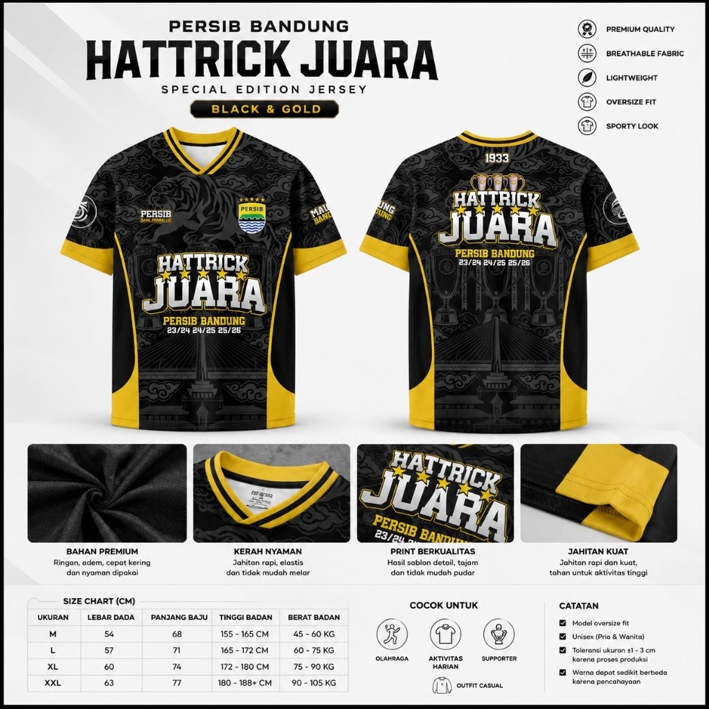 HATTRICK JUARA — Jersey Special Edition Persib Bandung