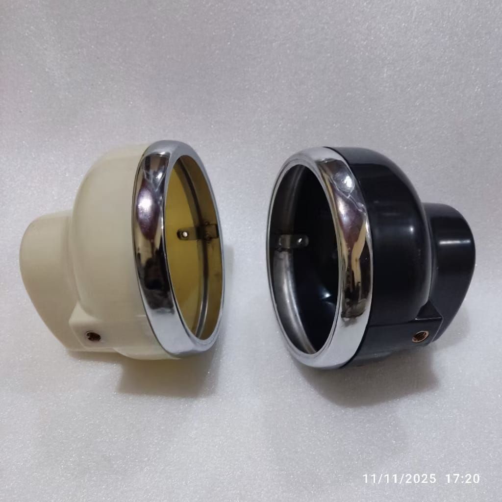 Batok Lampu Depan GL 100 GL 125 Bulat Style 79 JH125 Set Ring Hitam dan Gading