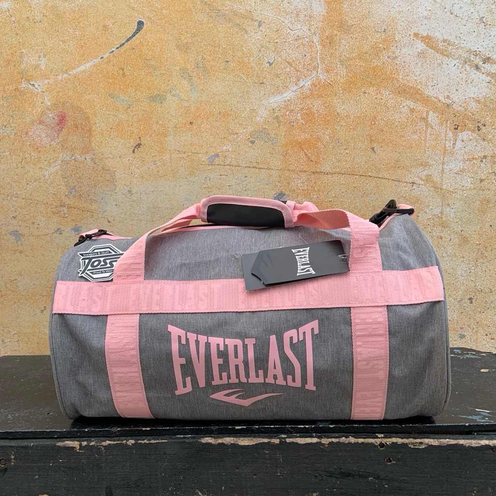 TAS BARREL BAG EVERLAST DUFFLE BAG GREY PINK GYM PADEL BNWT ORIGINAL