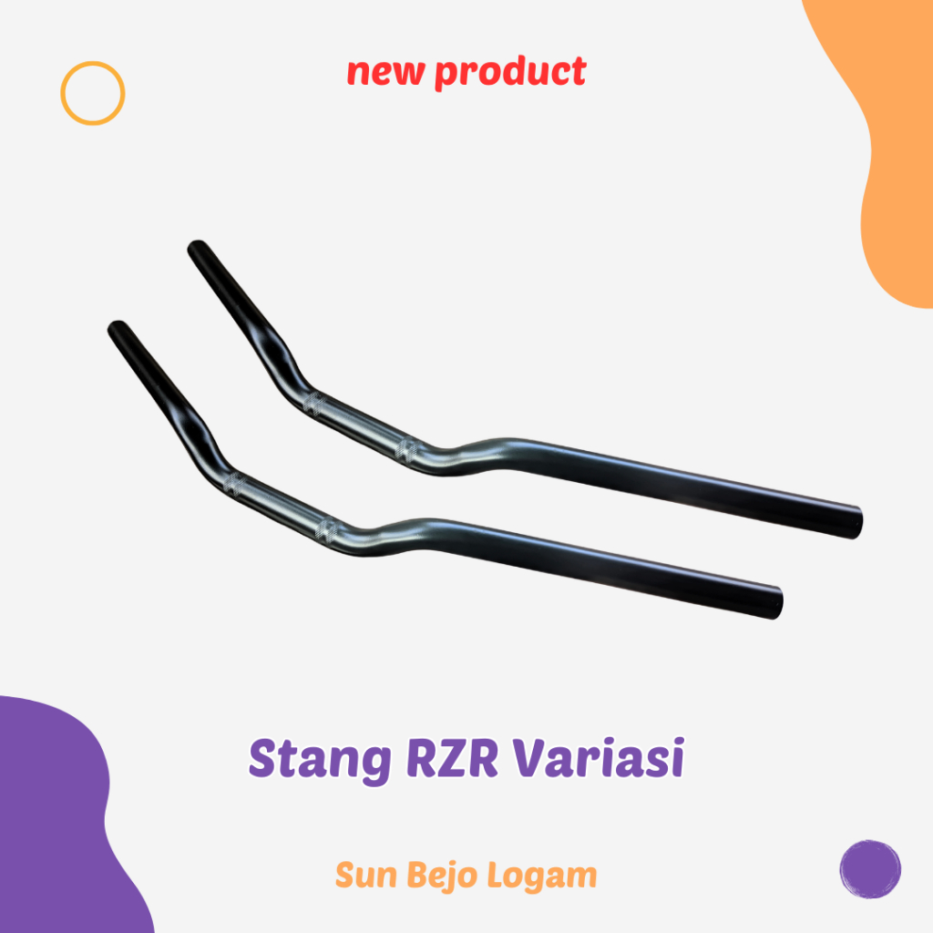 Stang RZR Variasi Hitam Panjang 65 CM Tebal 3mm Setang Stir Motor Custom Universal Beat Street Vixio