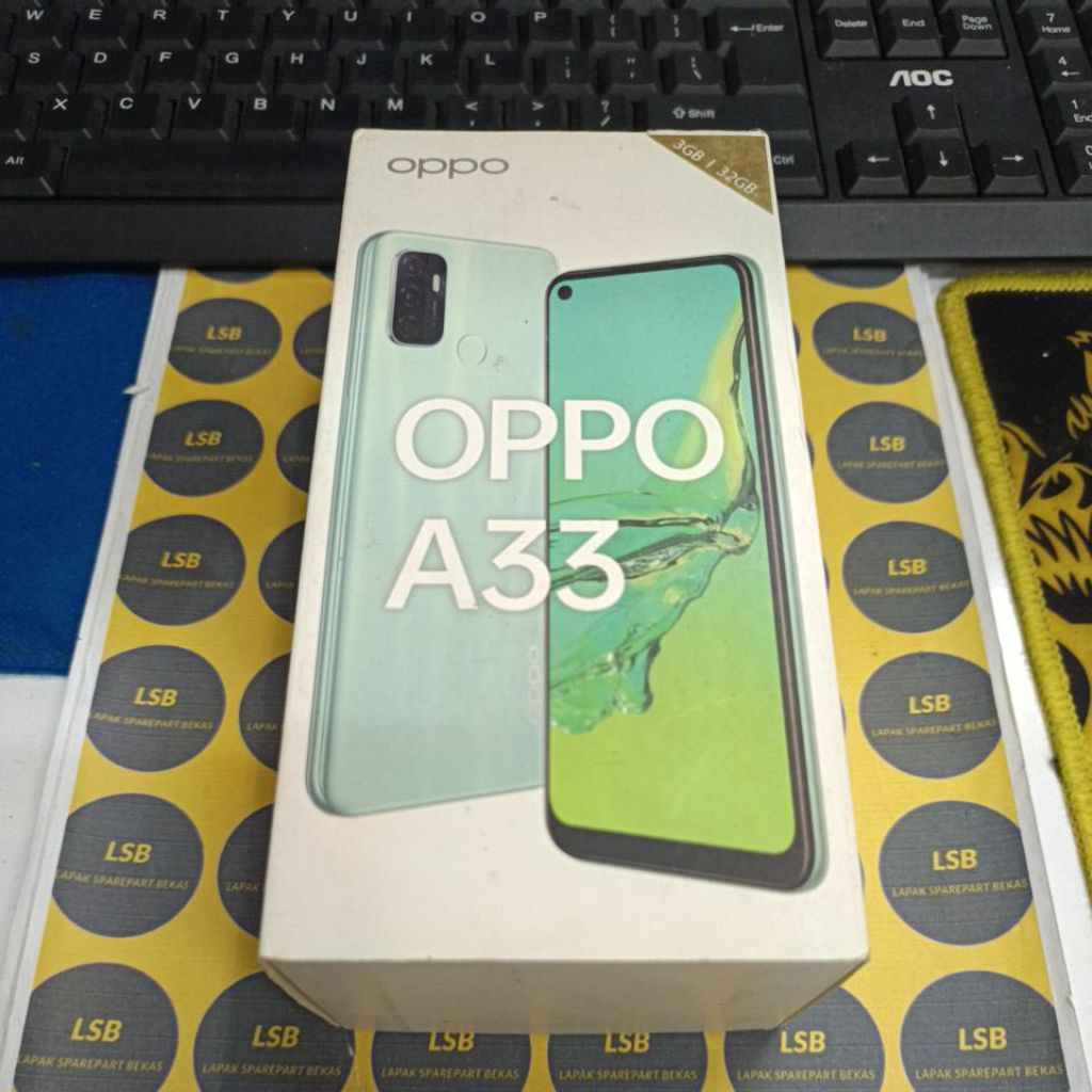 DUS BOX/KOTAK HANDPHONE OPPO A53 HIJAU MUDA