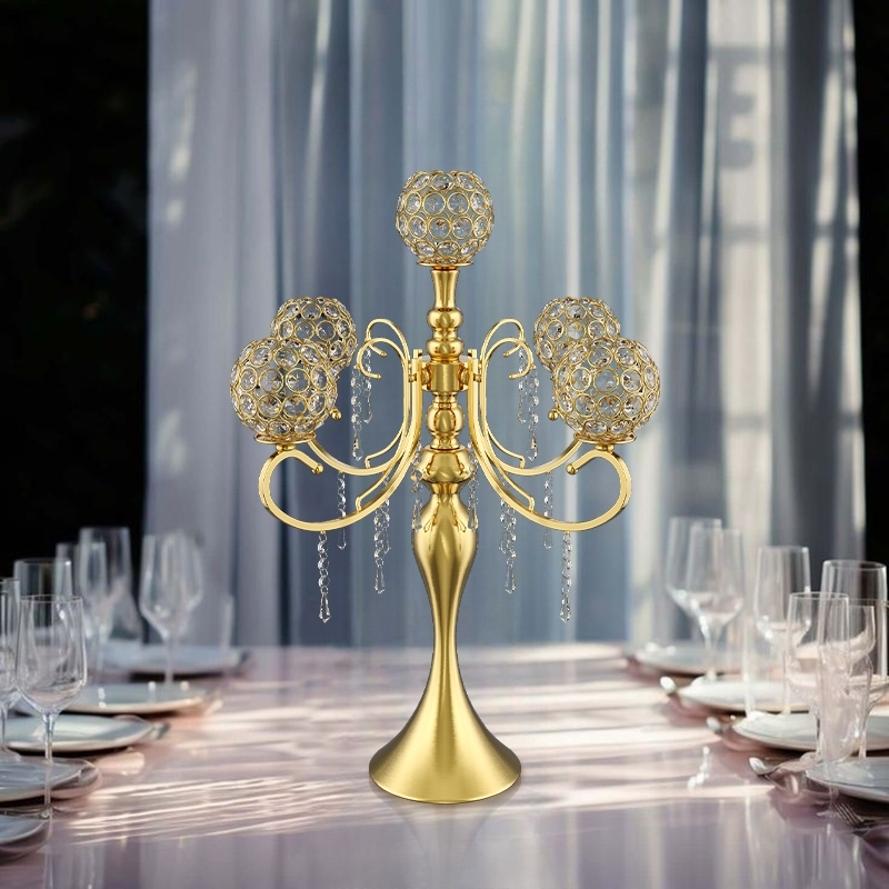 Tempat Lilin Pernikahan Mewah - Desain Akrilik Melengkung Elegan, Dekorasi Meja Wedding & Aula, Coco