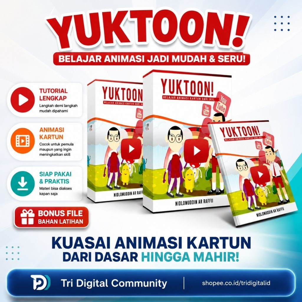 SALE Yuk Toon Cara Membuat Animasi Kartun Youtube - Software 21- Tri Digital