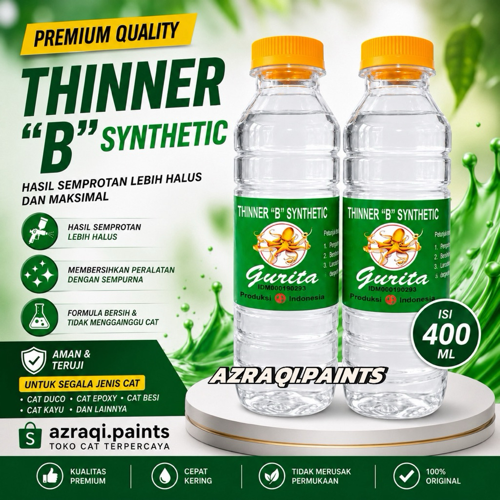 THINNER B SYNTHETIC BOTOL GURITA ( 400 ML ) PENGENCER CAT