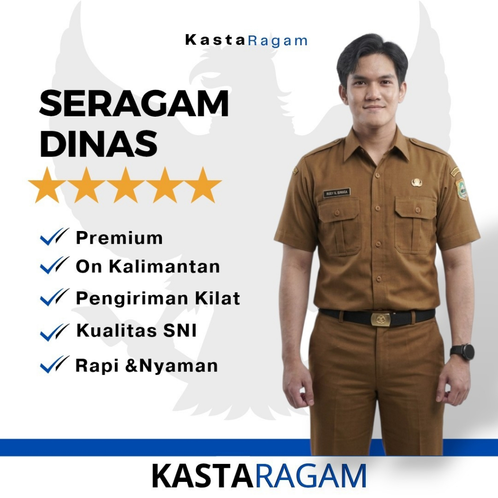 Kastaragam - Setelan Khaki Tua Khaki Muda Pria Baju Lengan Pendek  & Celana, Ready On Kalimantan Kai