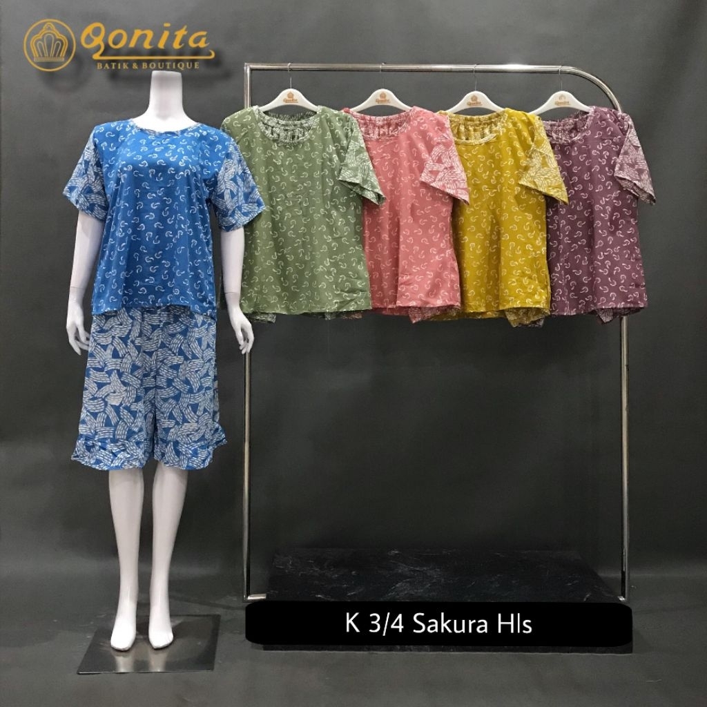 stelan celana pendek qonita//batik qonita//batik pekalongan ori