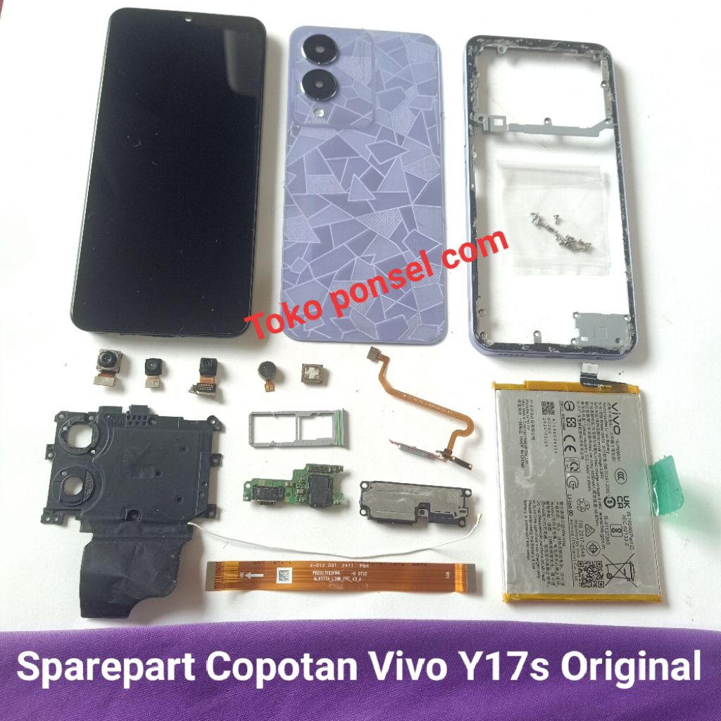 Sparepart Copotan Vivo Y17s Original Normal  kamera depan belakang  fingerprint  baterai  tutup mesi