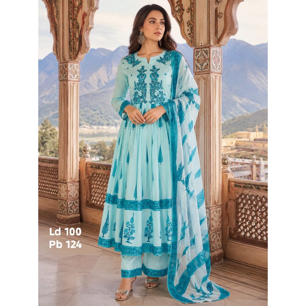 Sari india - Baju india Pakistan Anarkali Set Celana Dupatta Katun Bollywood