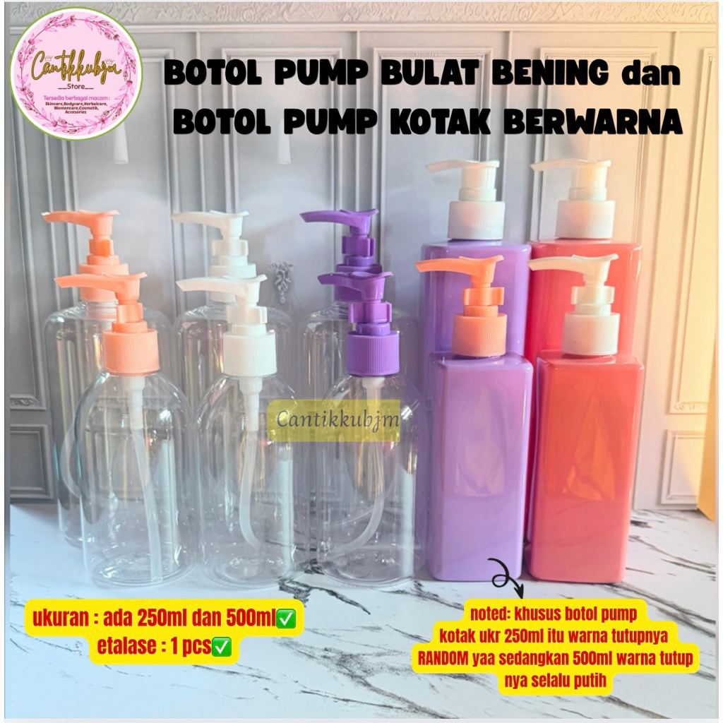 BOTOL PUMP 250ml & 500ml BENING/BOTOL PUMP/BOTOL SABUN BOTOL SHAMPOO