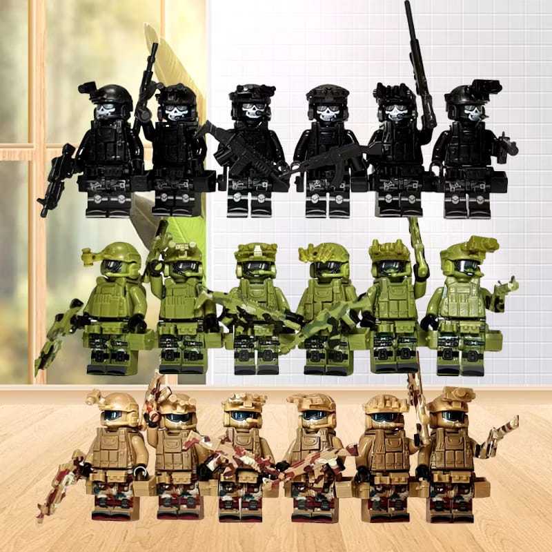 SRF - 1Set Mainan Robot Military Minifigure Army Swat Team Mainan Militer Minifigure