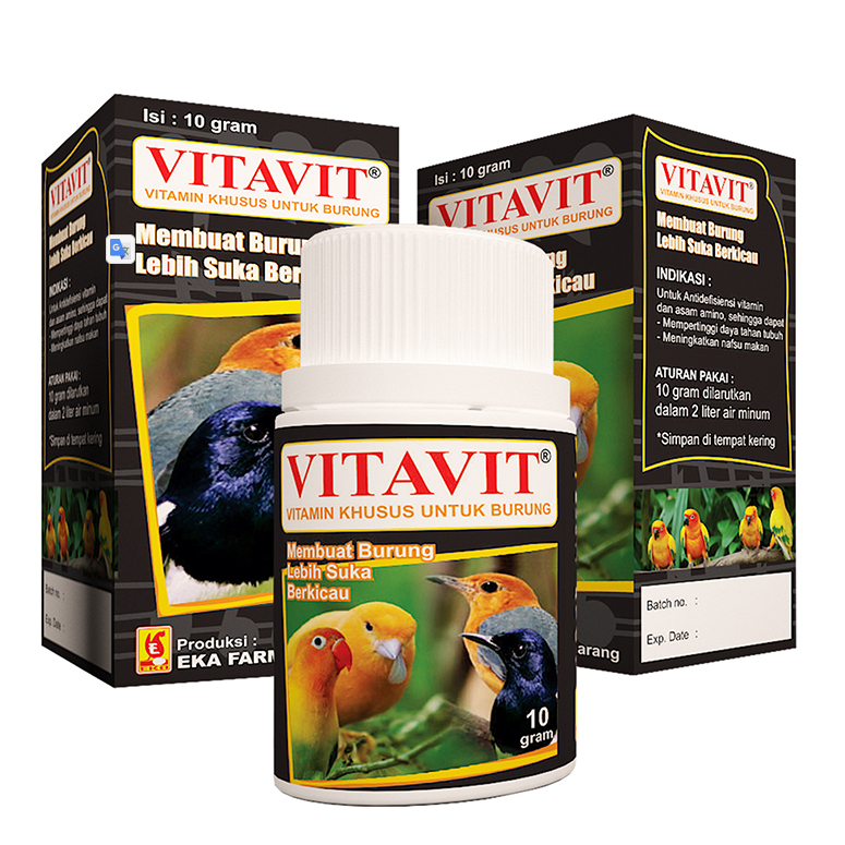 Vitavit Powder 10 Gram Vitamin Burung Suplemen Nafsu Makan - Eka Farma