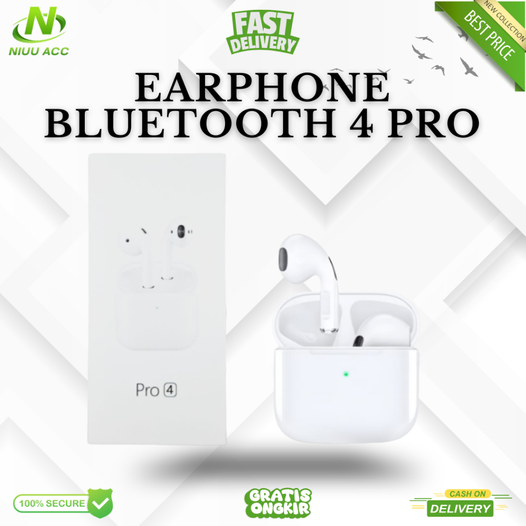TWS BLUETOOTH PRO 4 TWS GAMING BASS WITH MIC TOUCH WATERPROOF WIRELESS EARPHONE BLUETOOTH ANDROID