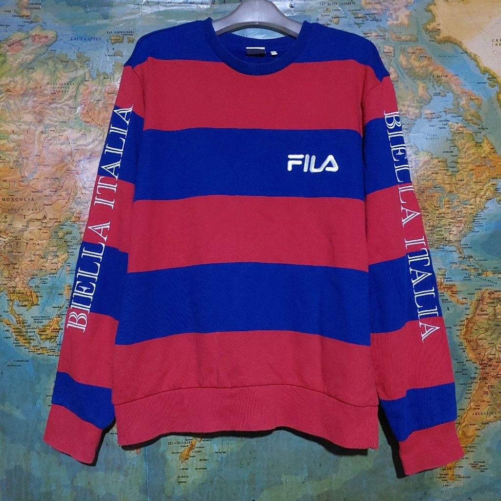 sweatshirts crewneck FILA BIELLA ITALIA stripes blue red original