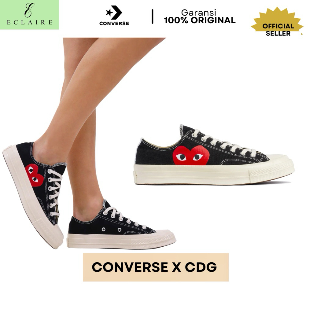 CONVERSE CDG BLACK 100% ORIGINAL