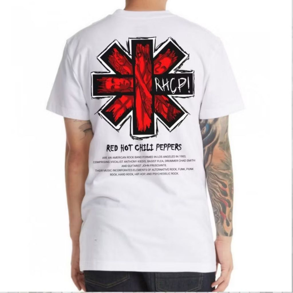 Baju Band RHCP Cotton Combed 30s Size M - XXL | Kaos Band Red Hot Chili Peppers | Kaos RHCP | Kaos R