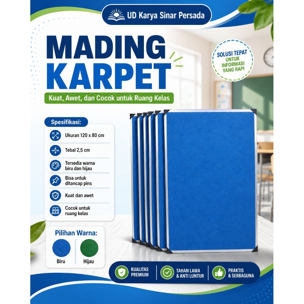 Mading Karpet Kelas Ukuran 120x80