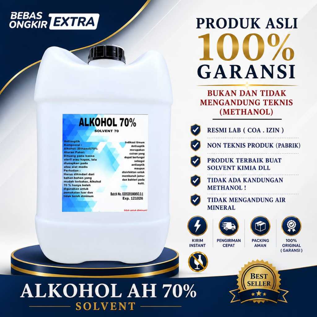 Alkohol SOLVENT 96% 20 liter / alkohol 96% 20 liter etyl PELARUT PARFUM, SOLVENT