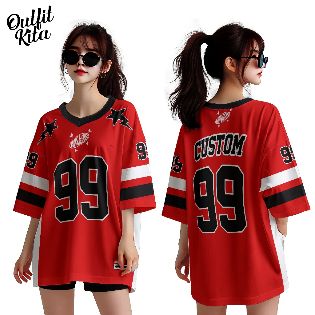 Kaos Jersey Oversize Biru NJ haerin 05 fullprint dry fit premium-custom nama dan nomor
