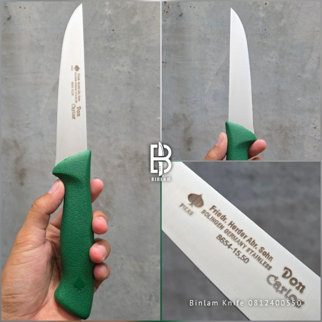 Don Carlos F. Herder Sohn Solingen Jerman 15.5cm Hijau Polos Old