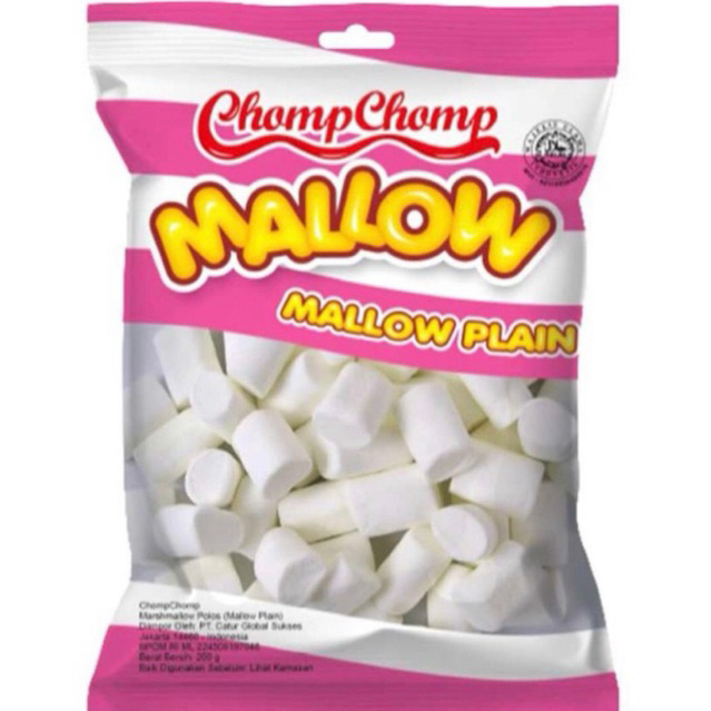 Chomp Chomp Marshmallow Mallow Plain 200gr Lembut, Kenyal, Manis