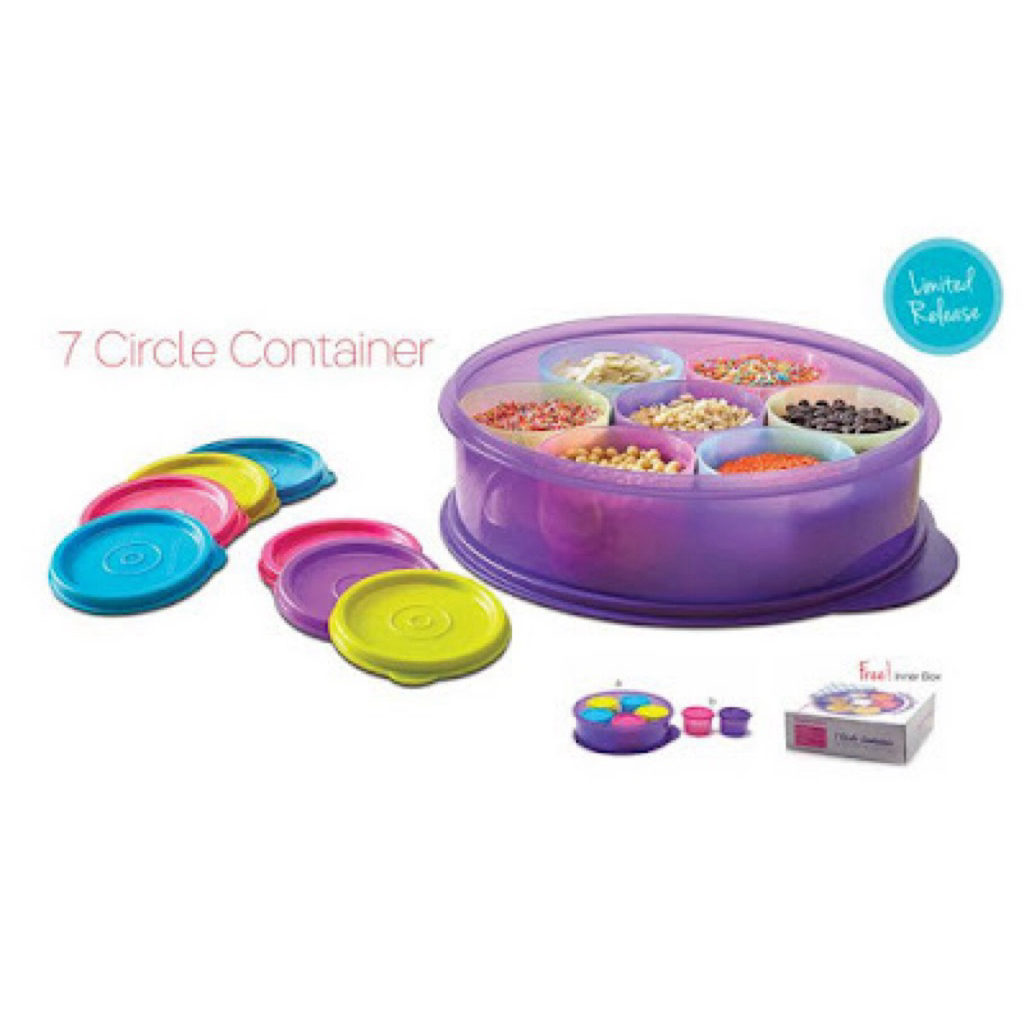 7 circle container tupperware (nobox)