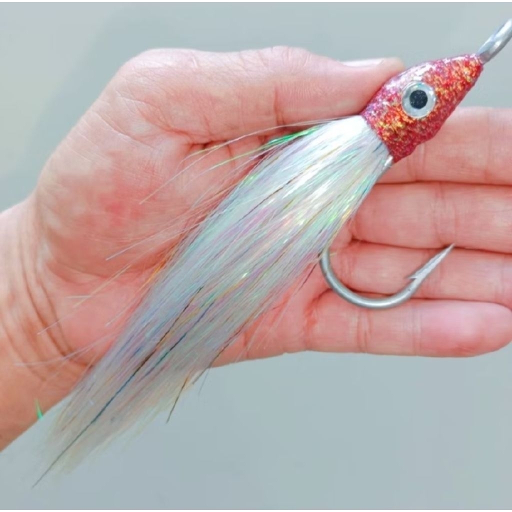 umpan Tuna Jigging dan Umpan Cumi Serat Sutra dan cumi Karet assist hook, Umpan Cumi  - bisa Umpan M