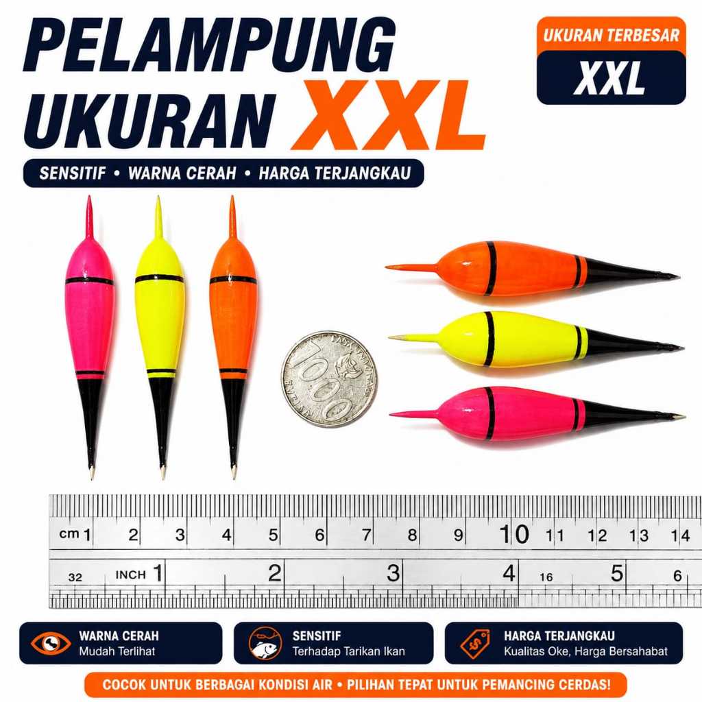 GROSIR 20 PCS Pelampung Pancing Kumbul Mancing Kambangan Ikan XS , S , M , XL , XXL