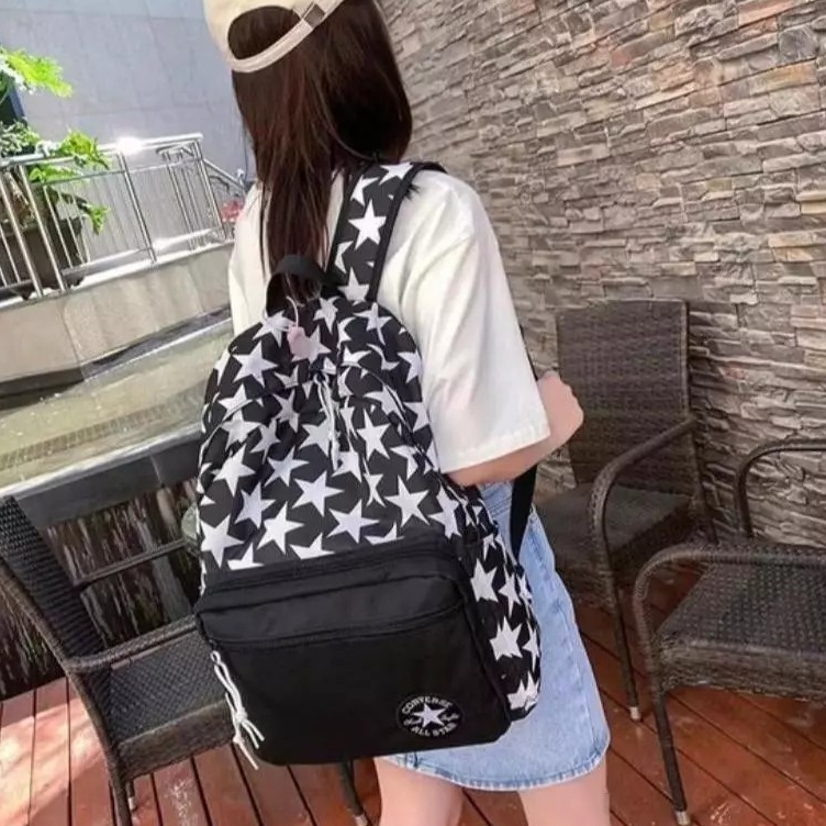 TAS RANSEL CONVERSE ALL STAR MOTIF PREMIUM ORIGINAL BLACK BACKPACK / TAS RANSEL CONVERSE PRIA WANITA