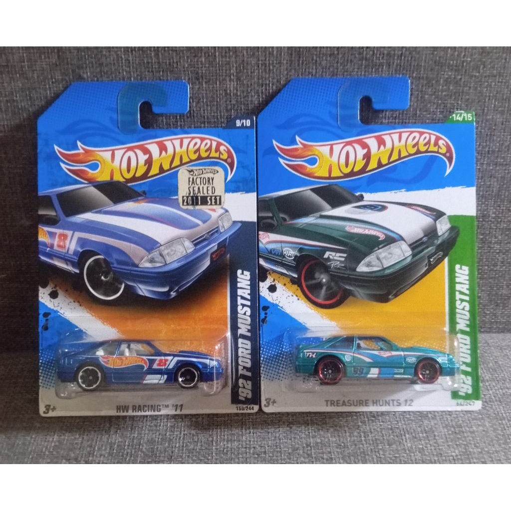 Hot wheels Blue Card Treasure Hunt Reguler 99'Ford Mustang Diecast mobil mainan hotwheels Factory Se