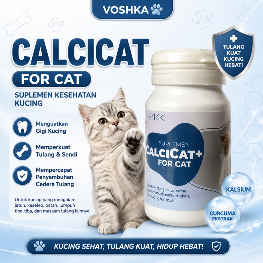 Calcicat Vitamin Obat Kucing Lumpuh Penguat Tulang Cedera Tulang