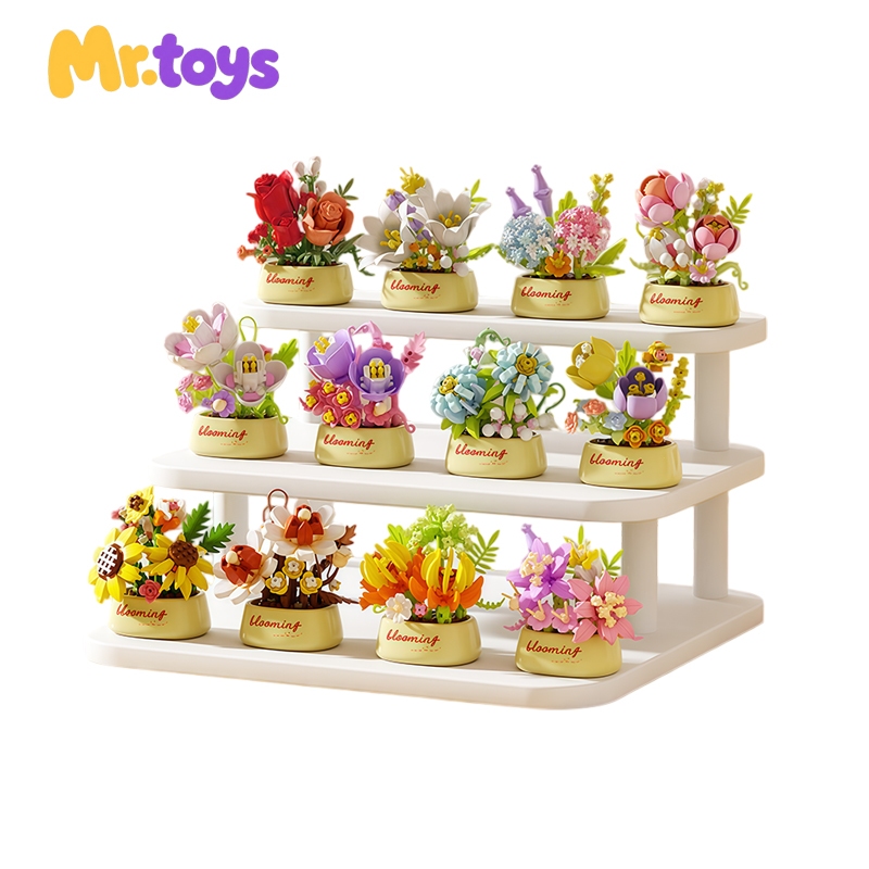Mr.Toys Mainan Balok DIY Rakit Keranjang Bunga Pot Tanaman Abadi Mainan Rakitan Block Susun Bata Nan