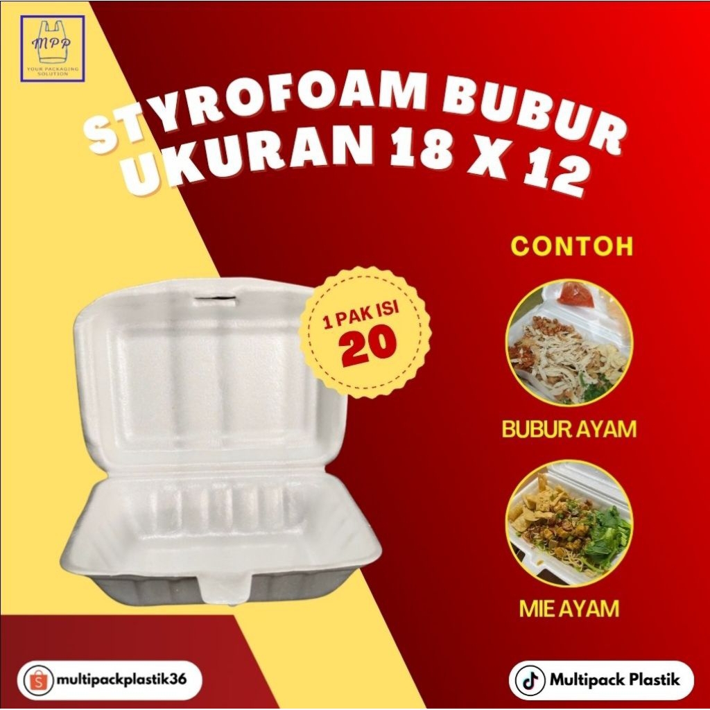 STYROFOAM BUBUR NASI/ SETEROFORM/KOTAK NASI ISI 20