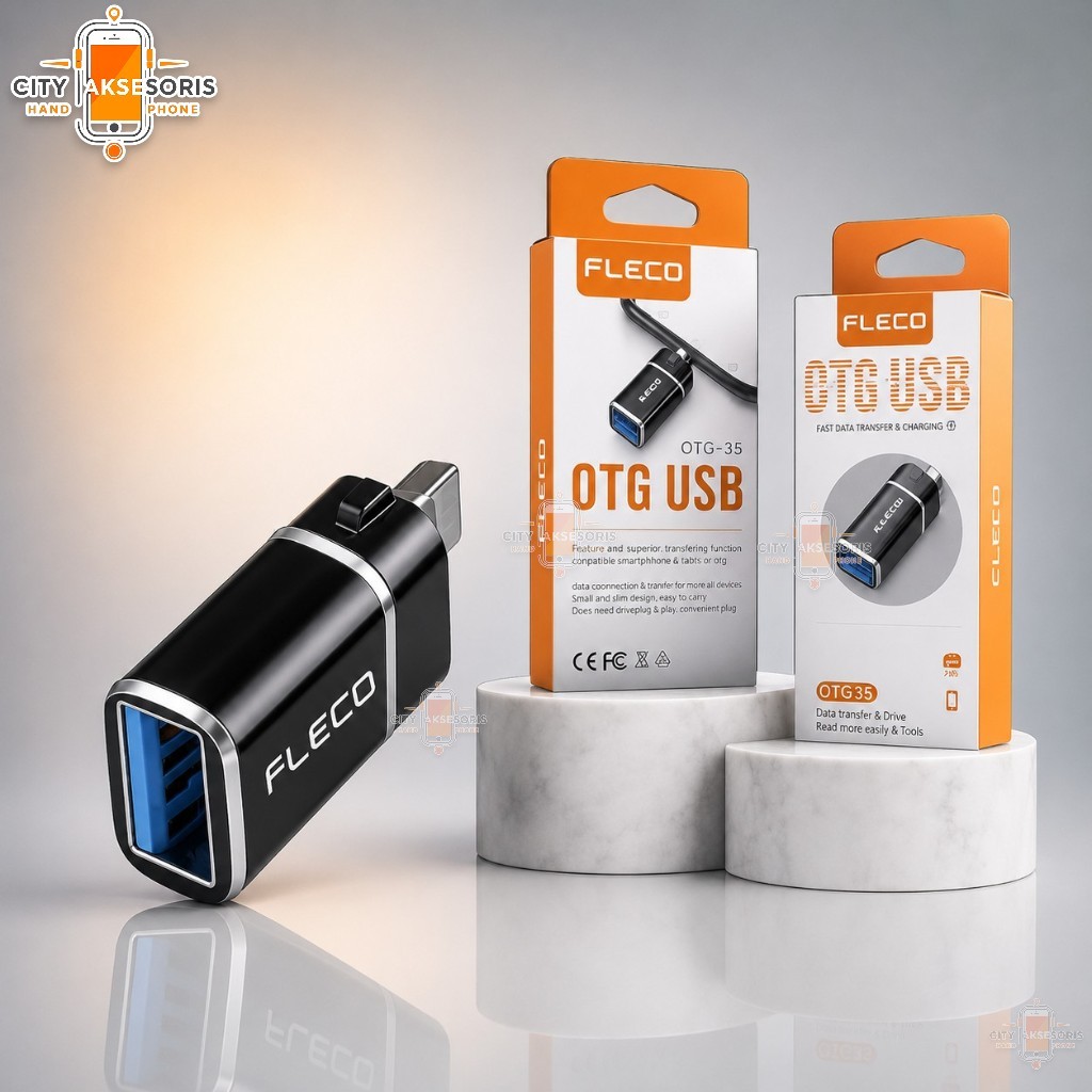 OTG-35 Fleco OTG USB Adapter Konverter USB-A ke Lightning Fleco OTG Data Transfer Aksesoris HP