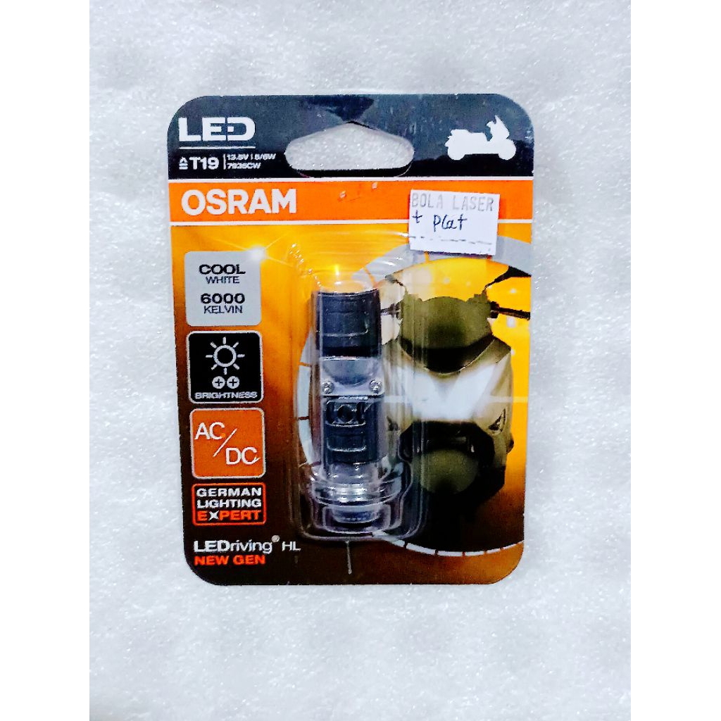 OSRAM bohlam lampu depan 1 titik laser+plat BILED