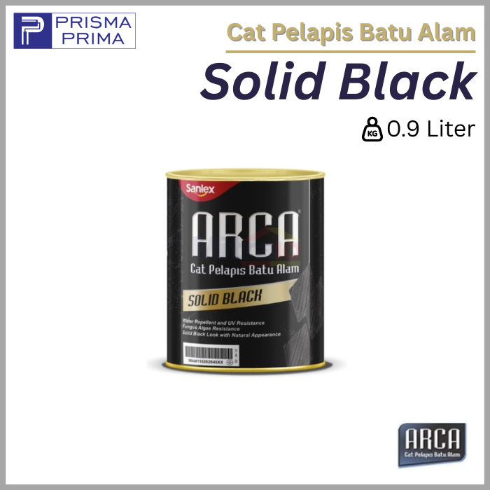 Arca Solid Black Hitam Cat Pelapis Batu Alam