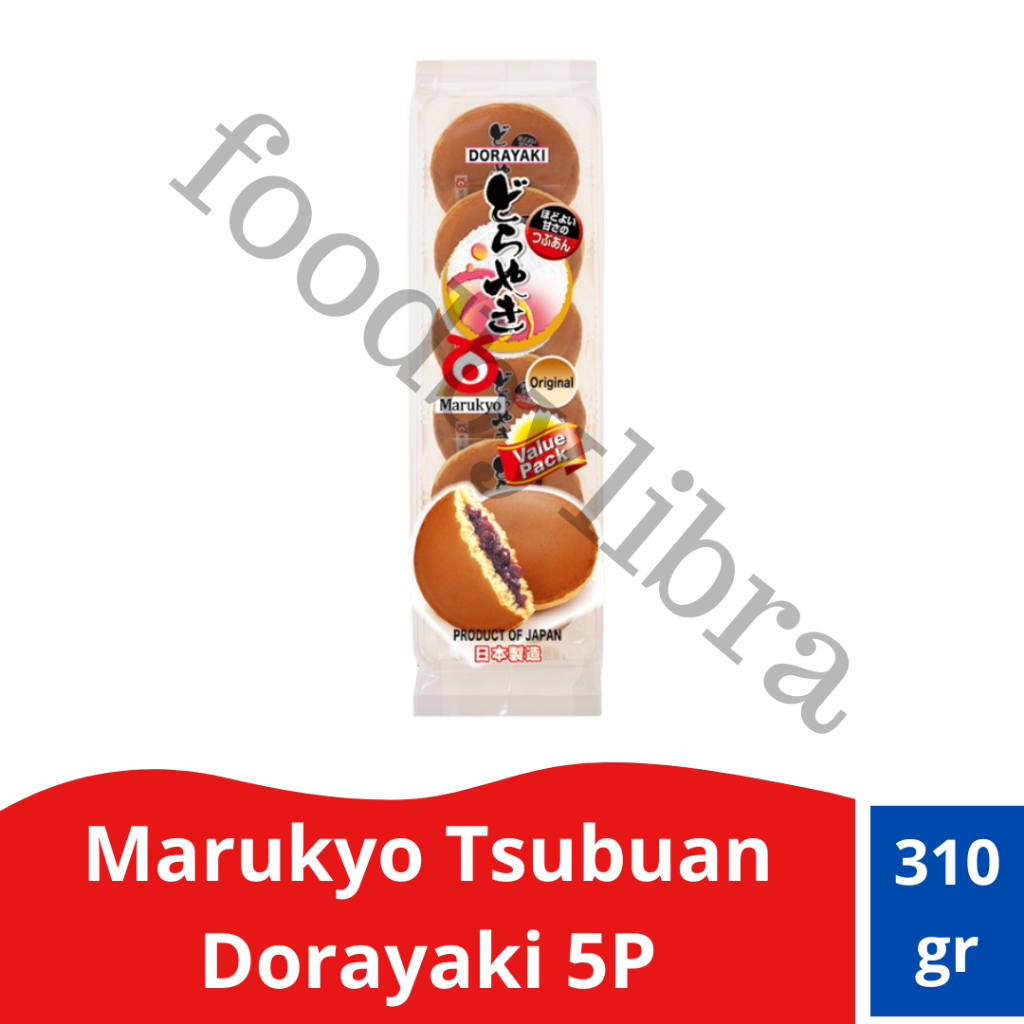 Marukyo Tsubuan Dorayaki 5P Original Red Bean 310gr – Dorayaki Jepang Isi Kacang Merah