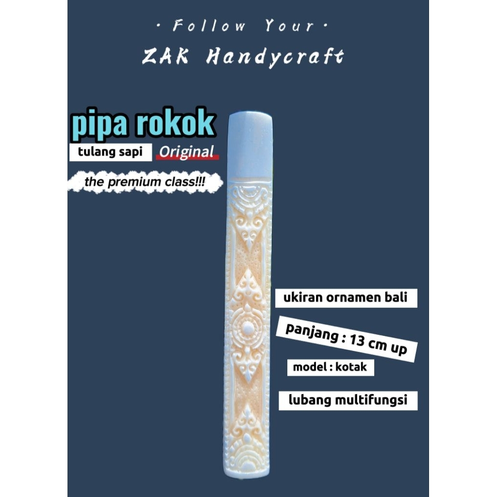 once pipa rokok ukiran ornamen, asli tulsap impor panjang 13 cm