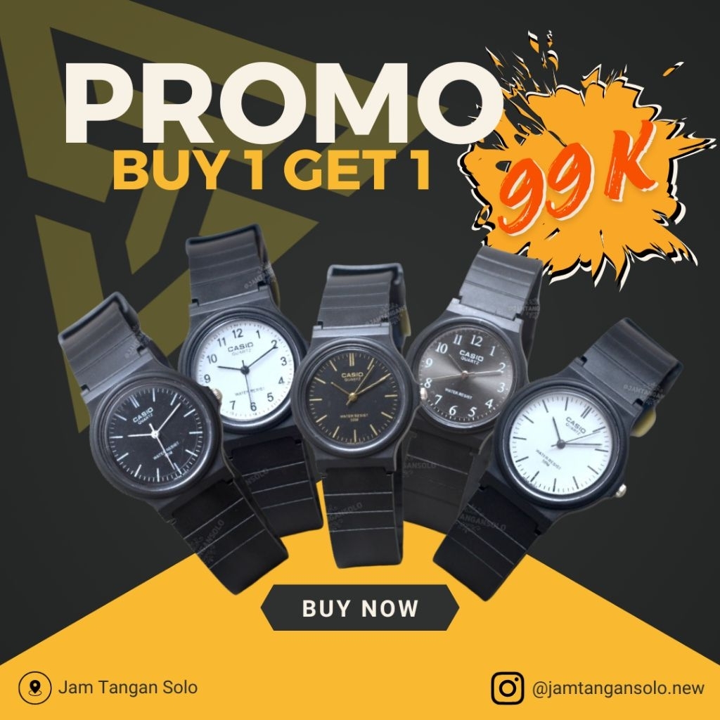 PROMO BUY 1 GET 1 JAM TANGAN WANITA PRIA ANAK UNISEX CASI0 MQ24 SERIES ANALOG RUBBER STRAP MQ 24 JAR