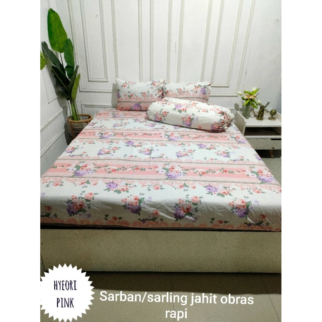 Sprei Hyeori pink(bunga shabby pink)