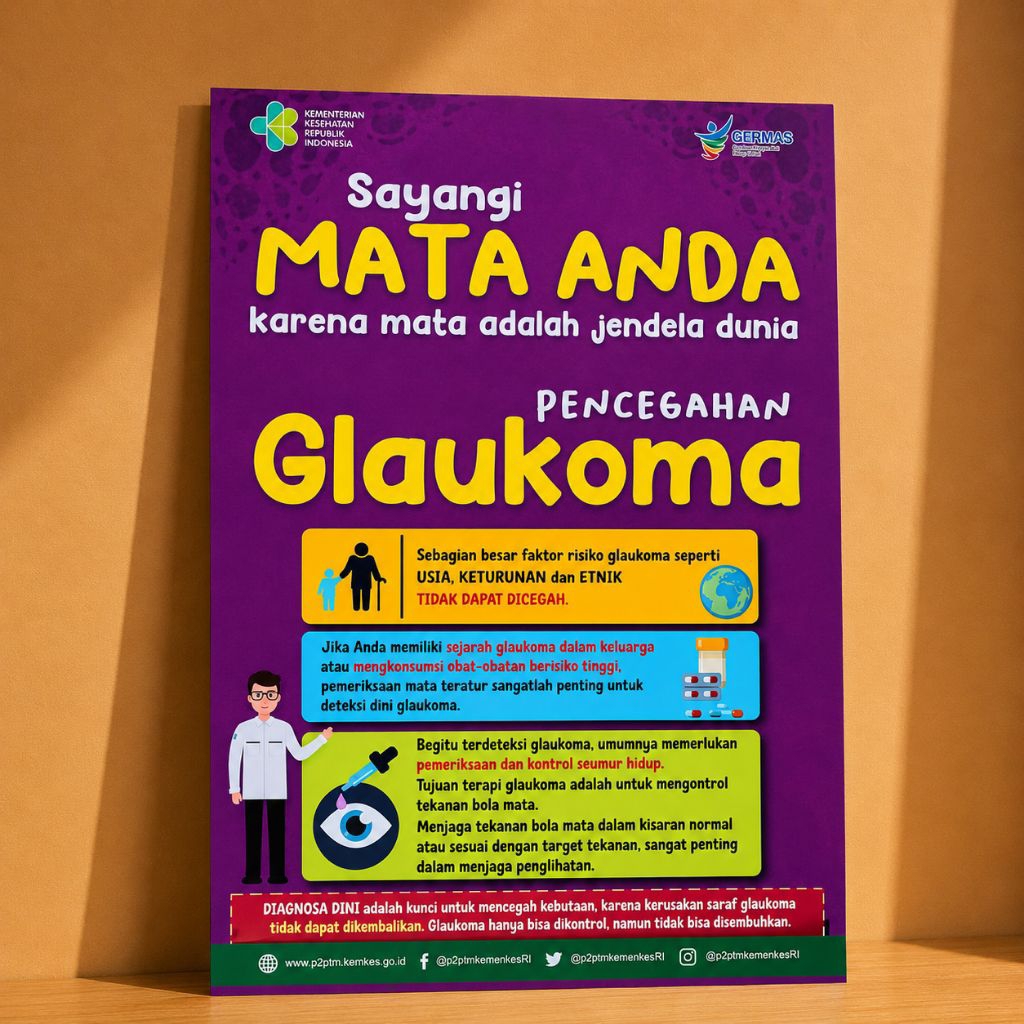 Poster Pecegahan Glaukoma - Poster Kesehatan Mata - Poster Glaukoma