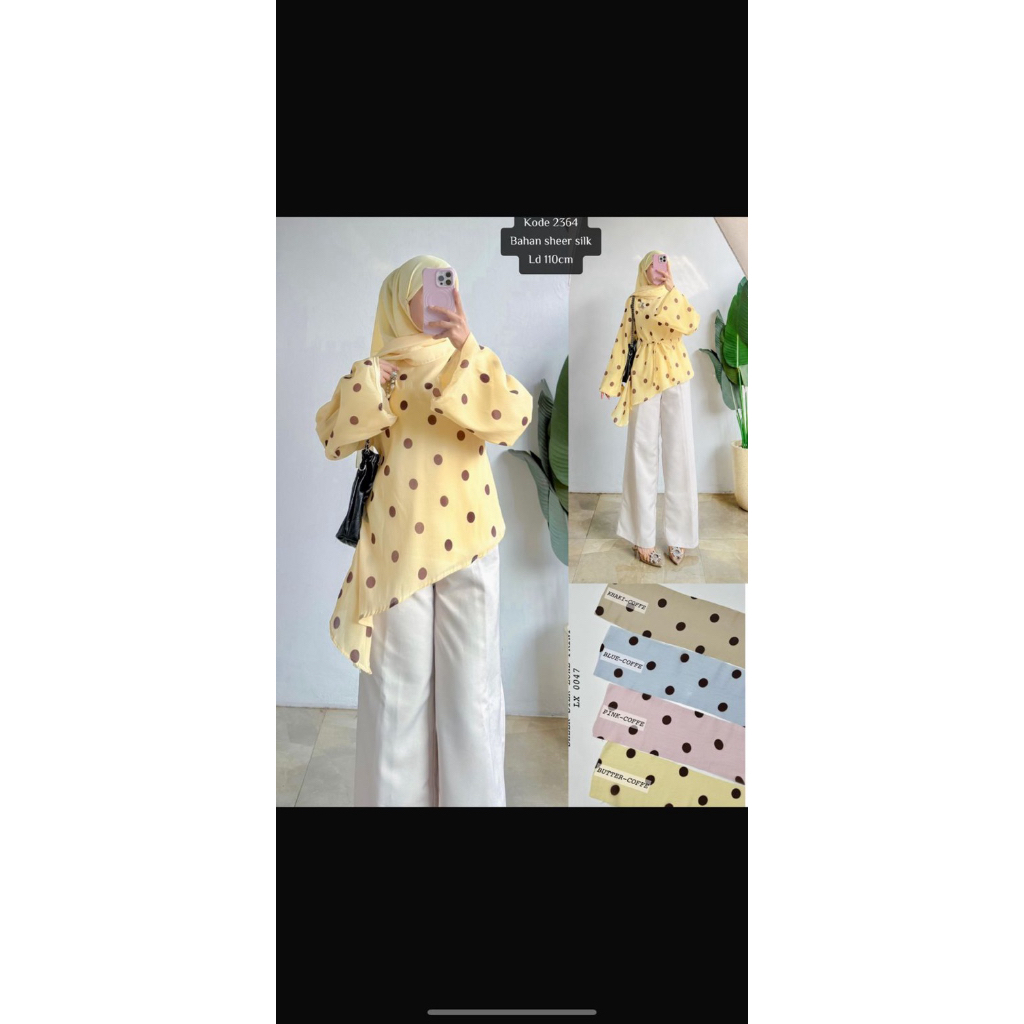 reina blouse polkadot
