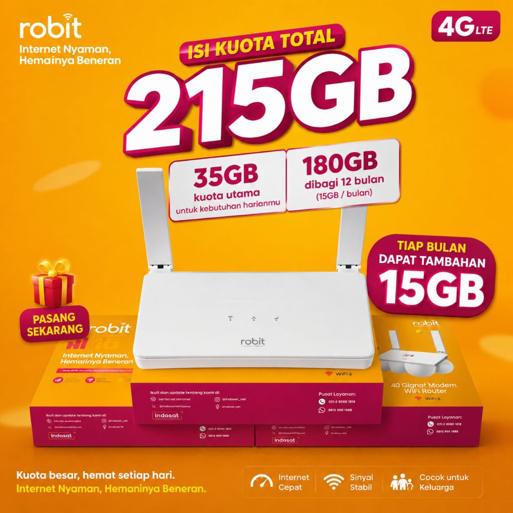 MODEM HIFI AIR RABIT CPE-XR PORTABLE INDOSAT NON KARTU
