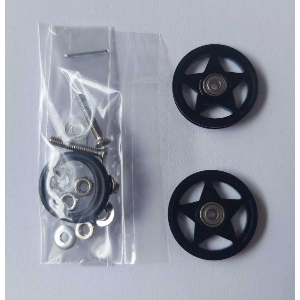 REP TAMIYA ROLLER 19MM ALUMINUM BINTANG + KARET