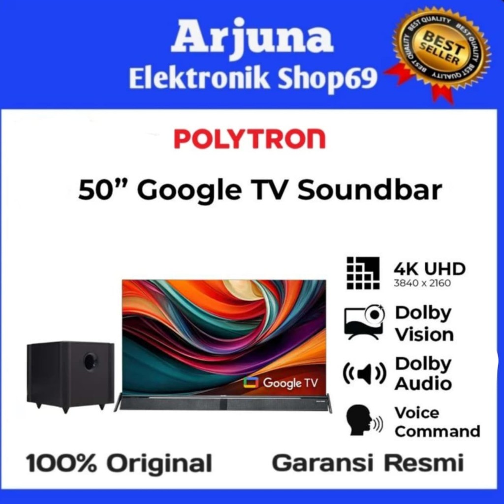 POLYTRON 50BUG3058 LED 50 INCH UHD 4K GOOGLE TV CINEMAX SOUNDBAR PLD50BUG3058 50 BUG 3058 BUG3058