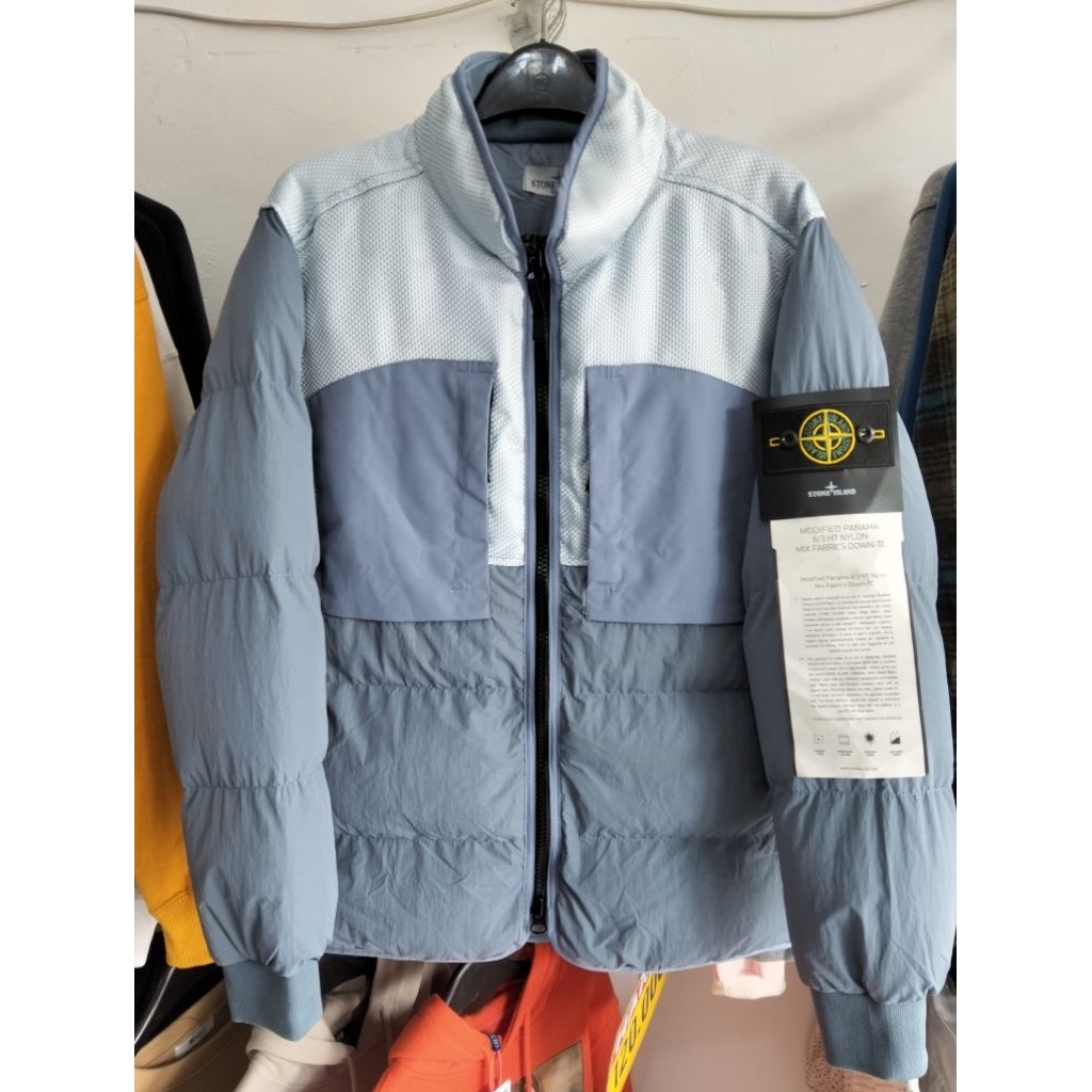 Stone Island 'Modified Panama 6/3 HT Nylon Mix Fabrics Down' Puffer