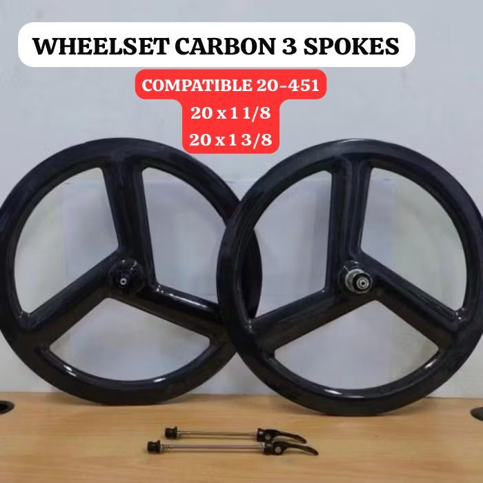 Wheelset Luce Carbon 20 451 22inch 3 Spoke Disc Brake